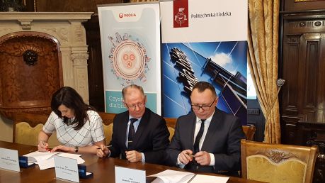 Podpisanie umowy między Veolia Energia Łódź a Politechniką Łódzką