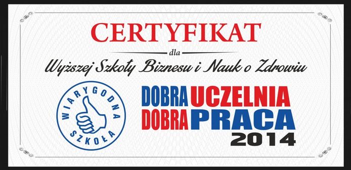 Certyfikaty dla WSBiNoZ