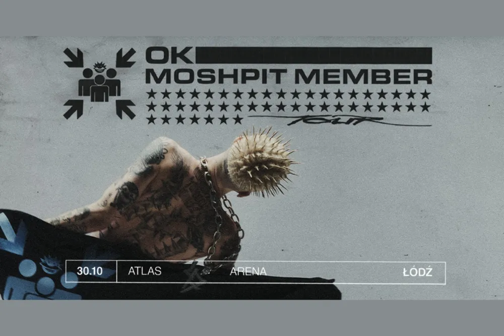 Grafika trasy OKI MOSHPIT MEMBER TOUR – koncert 30 października w Atlas Arenie w Łodzi