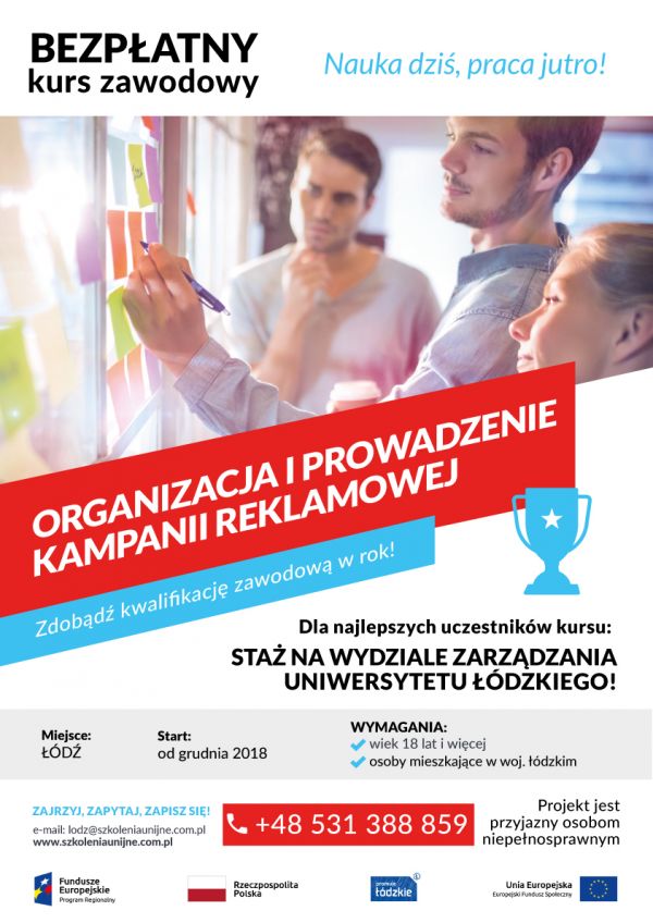 plakat kursu w Łodzi